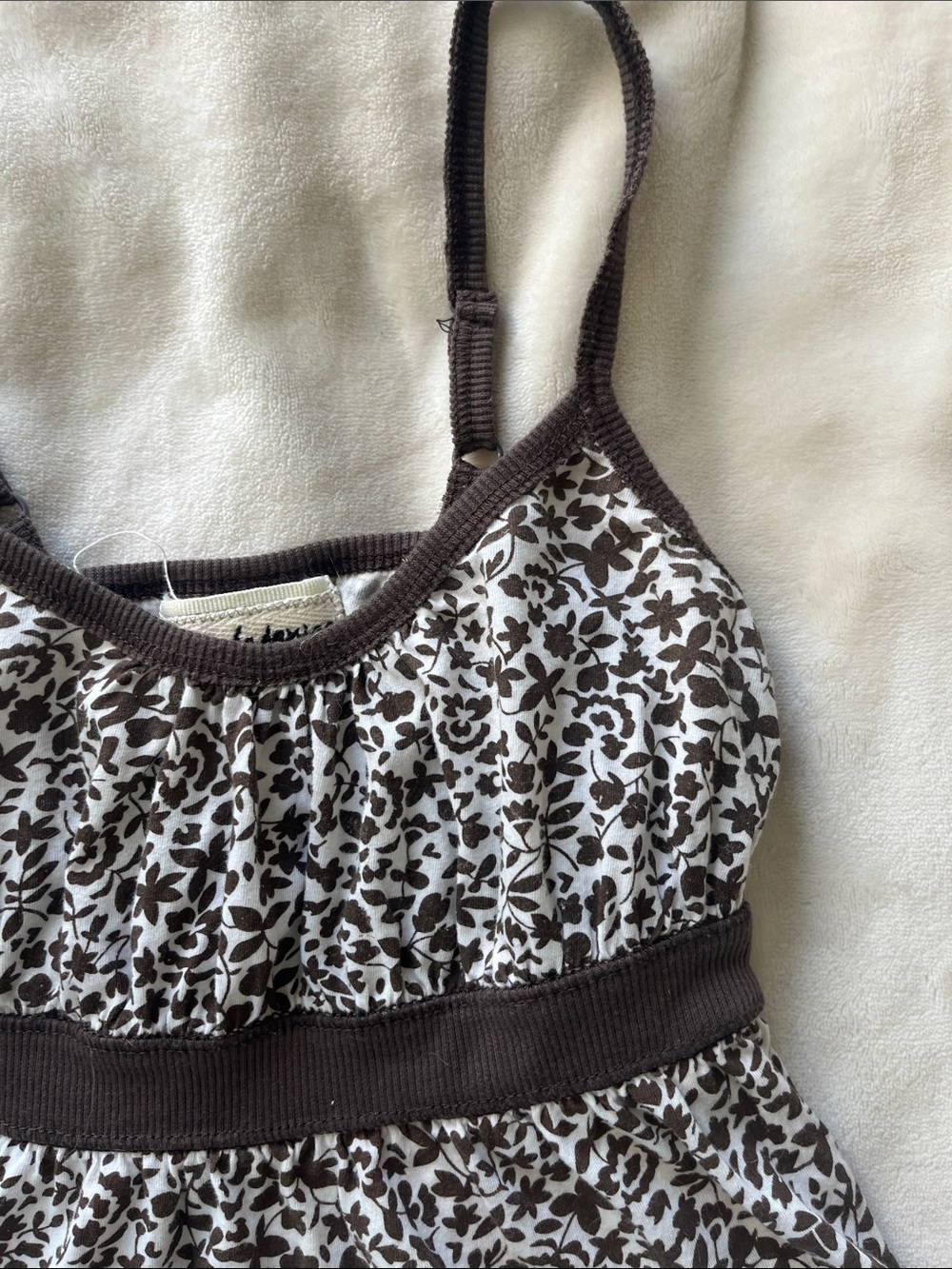 2004 Y2K Urban Behavior Brown and White Floral Camisole Chemise - Picture 13 of 13